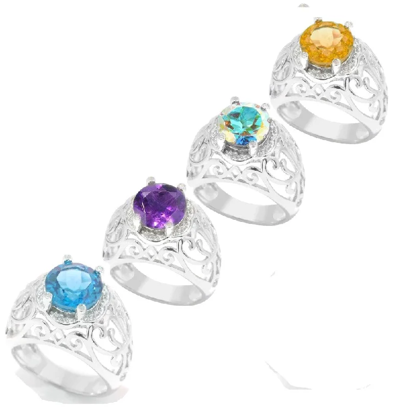 Citrine Gemstone Rings in Stainless Steel with a Stackable Design for a Trendy Everyday WearSterling Silver With Choice Of Gemstone and White Zircon Halo Ring Citrine Gemstone Rings in Stainless Steel with a Stackable Design for a Trendy Everyday WearSterling Silver With Choice Of Gemstone and White Zircon Halo Ring
