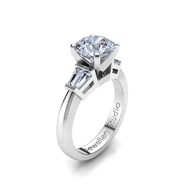 Men's Lapis Lazuli Engagement Rings in Sterling Silver with a Star - Shaped Stone SettingSolitaire Engagement Ring with 1.50ct Round Brilliant Cut Diamond
