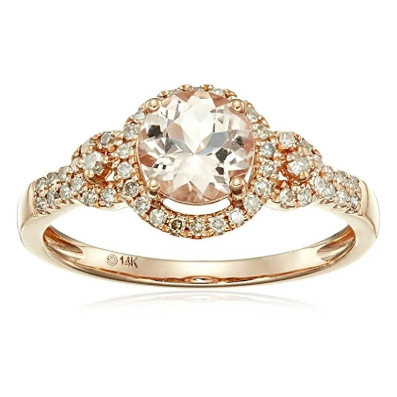 Tourmaline Gemstone Rings in 18K Two - Tone Gold with a Floral - Shaped Setting for a Feminine Touch18K Rose Gold Over Silver 1.04Ctw Morganite & Diamond Classic Ring Tourmaline Gemstone Rings in 18K Two - Tone Gold with a Floral - Shaped Setting for a Feminine Touch18K Rose Gold Over Silver 1.04Ctw Morganite & Diamond Classic Ring
