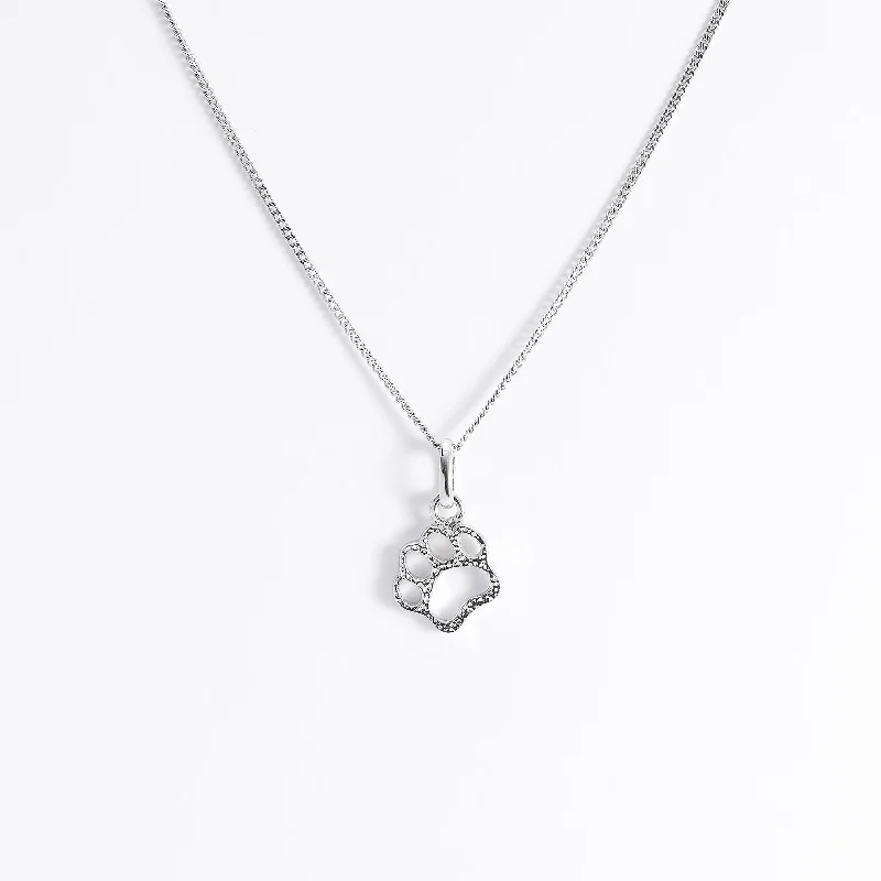 Sterling Silver Paw Print Pendant