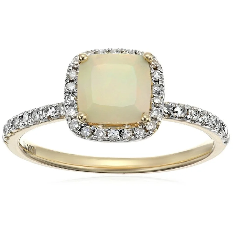Turquoise Gemstone Rings in 925 Silver with a Southwestern - Inspired Design for a Rustic Charm10k Yellow Gold Ethiopian Opal and Diamond Cushion Ring, Size 7 - White Turquoise Gemstone Rings in 925 Silver with a Southwestern - Inspired Design for a Rustic Charm10k Yellow Gold Ethiopian Opal and Diamond Cushion Ring, Size 7 - White