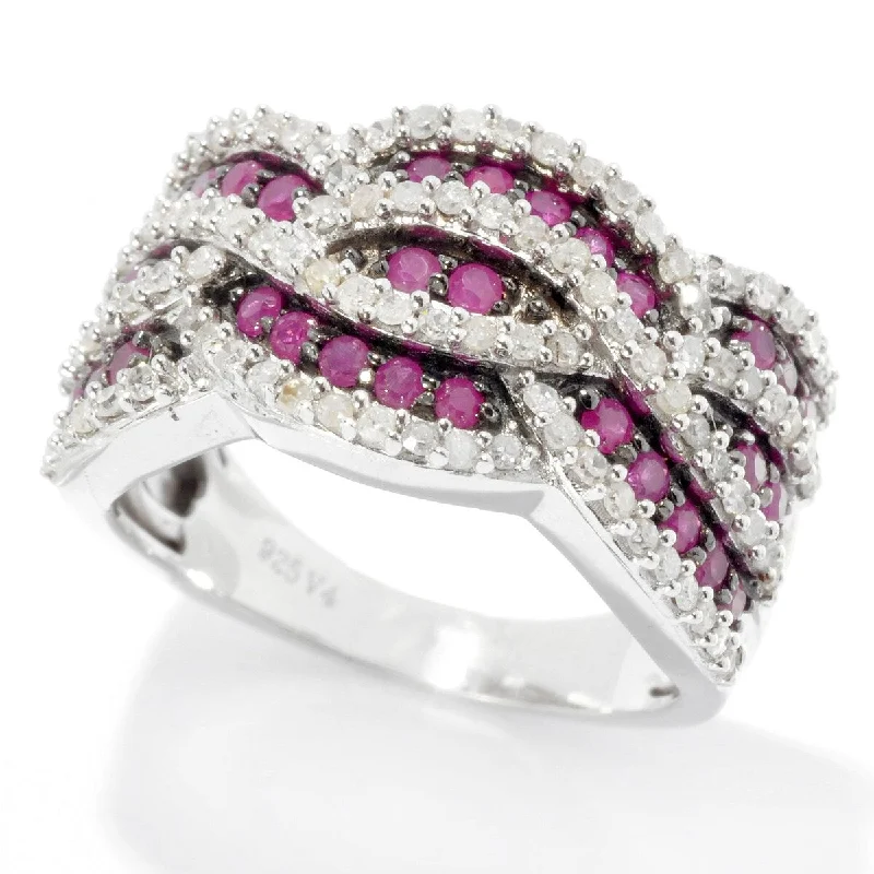 Peridot Gemstone Rings in 14K Gold - Filled Metal with a Pave - Set Band for a Sparkling LookSterling Silver with Ruby and White Diamond Wide Band Ring Peridot Gemstone Rings in 14K Gold - Filled Metal with a Pave - Set Band for a Sparkling LookSterling Silver with Ruby and White Diamond Wide Band Ring