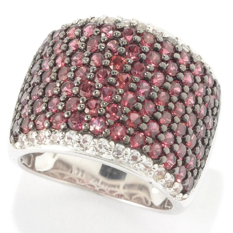 Topaz Gemstone Rings in 10K Gold with a Channel - Set Design for a Contemporary and Durable OptionSterling Silver Round Rhodolite and White Topaz Wide Band Ring Topaz Gemstone Rings in 10K Gold with a Channel - Set Design for a Contemporary and Durable OptionSterling Silver Round Rhodolite and White Topaz Wide Band Ring