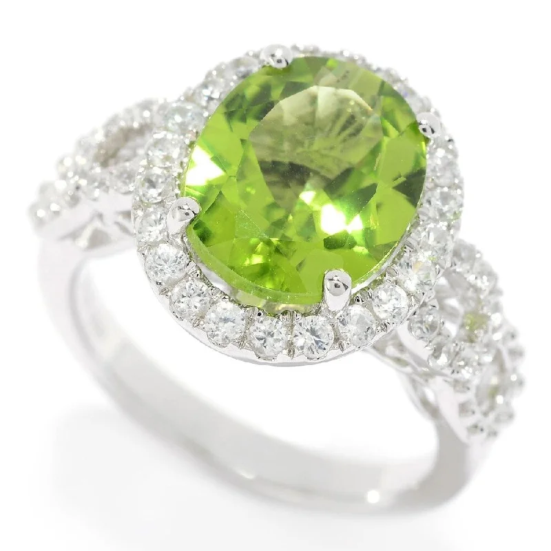 Opal Gemstone Rings in Rose Gold with a Milgrain Edge for a Feminine and Romantic StyleSterling Silver 12 x 10mm Peridot & White Zircon Halo Ring Opal Gemstone Rings in Rose Gold with a Milgrain Edge for a Feminine and Romantic StyleSterling Silver 12 x 10mm Peridot & White Zircon Halo Ring