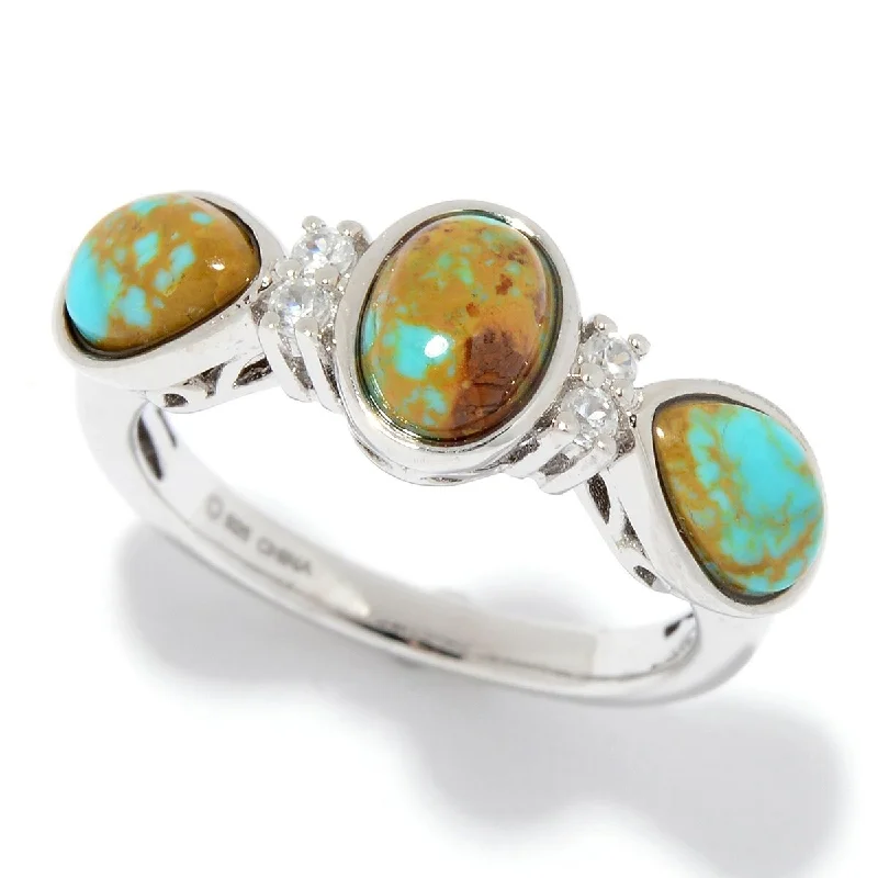Jasper Gemstone Rings in 18K Gold Vermeil with a Matte Finish for a Subtle and Elegant Look925 Sterling Silver Tyrone Turquoise and White Natural Zircon Ring Jasper Gemstone Rings in 18K Gold Vermeil with a Matte Finish for a Subtle and Elegant Look925 Sterling Silver Tyrone Turquoise and White Natural Zircon Ring