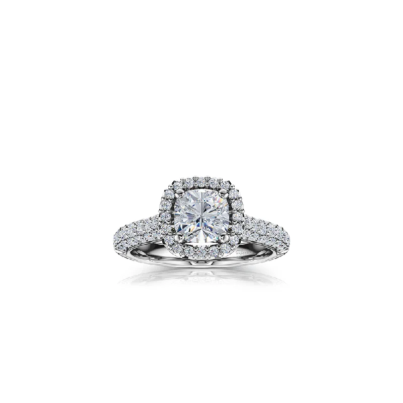 Men's Tourmaline Engagement Rings in 18K Two - Tone Gold with a Floral - Inspired SettingThe Studio Collection Cushion Cut Diamond Halo Pavé Shank Engagement Ring Men's Tourmaline Engagement Rings in 18K Two - Tone Gold with a Floral - Inspired SettingThe Studio Collection Cushion Cut Diamond Halo Pavé Shank Engagement Ring