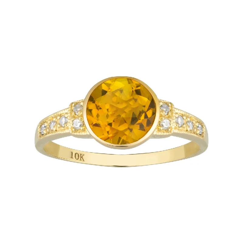 Tourmaline Gemstone Rings in 18K Two - Tone Gold with a Floral - Shaped Setting for a Feminine TouchViducci 10k Yellow Gold Vintage Style Genuine Round Citrine and Diamond Ring Tourmaline Gemstone Rings in 18K Two - Tone Gold with a Floral - Shaped Setting for a Feminine TouchViducci 10k Yellow Gold Vintage Style Genuine Round Citrine and Diamond Ring