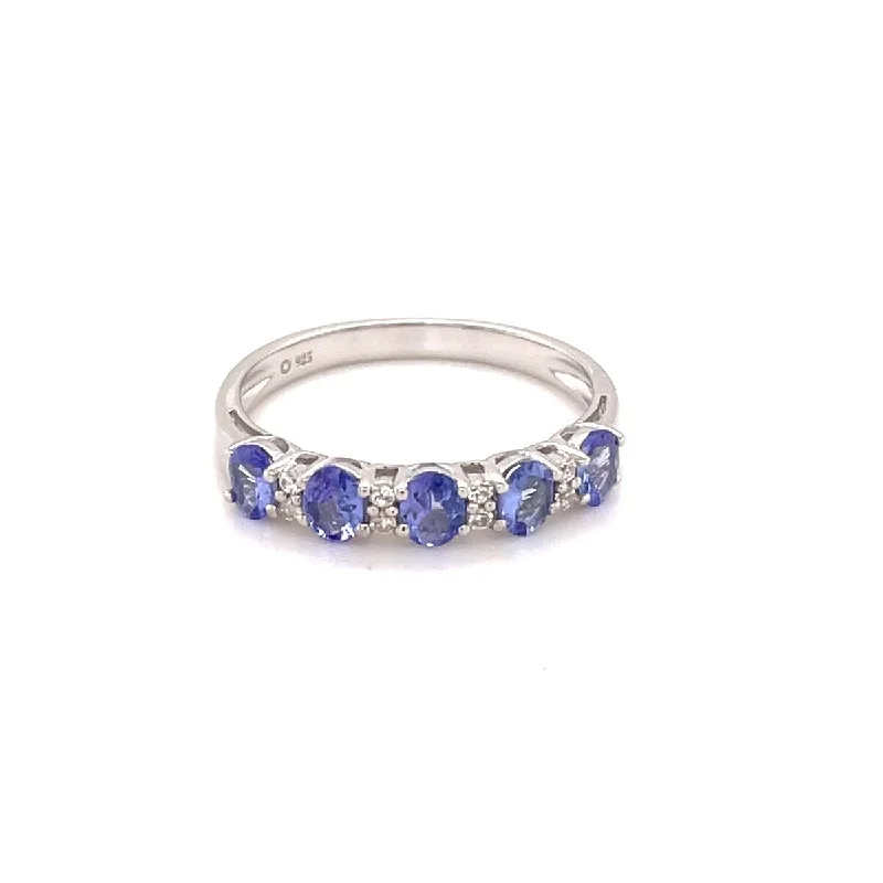 Opal Gemstone Rings in Rose Gold with a Milgrain Edge for a Feminine and Romantic Style925 Sterling Silver Tanzanite and White Natural Zircon 5-Stone Ring Opal Gemstone Rings in Rose Gold with a Milgrain Edge for a Feminine and Romantic Style925 Sterling Silver Tanzanite and White Natural Zircon 5-Stone Ring