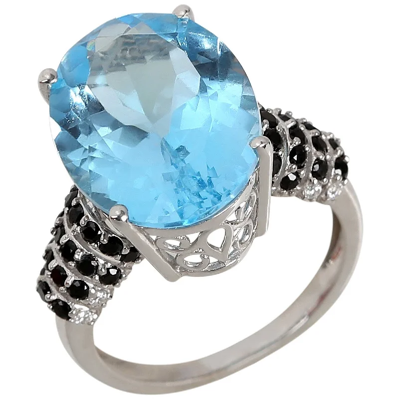 Agate Gemstone Rings in Sterling Silver with a Mosaic - Inspired Inlay for a Bohemian Style925 Sterling Silver Sky Blue Topaz and Black Spinel Gemstone Solitaire Ring Agate Gemstone Rings in Sterling Silver with a Mosaic - Inspired Inlay for a Bohemian Style925 Sterling Silver Sky Blue Topaz and Black Spinel Gemstone Solitaire Ring