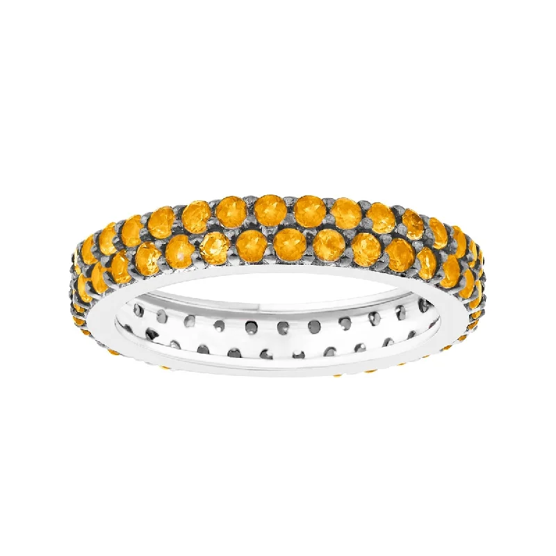 Sapphire Gemstone Rings in 18K White Gold with Diamond Accents for an Elegant EngagementSterling Silver with Natural Citrine Two Row Eternity Band Ring Sapphire Gemstone Rings in 18K White Gold with Diamond Accents for an Elegant EngagementSterling Silver with Natural Citrine Two Row Eternity Band Ring