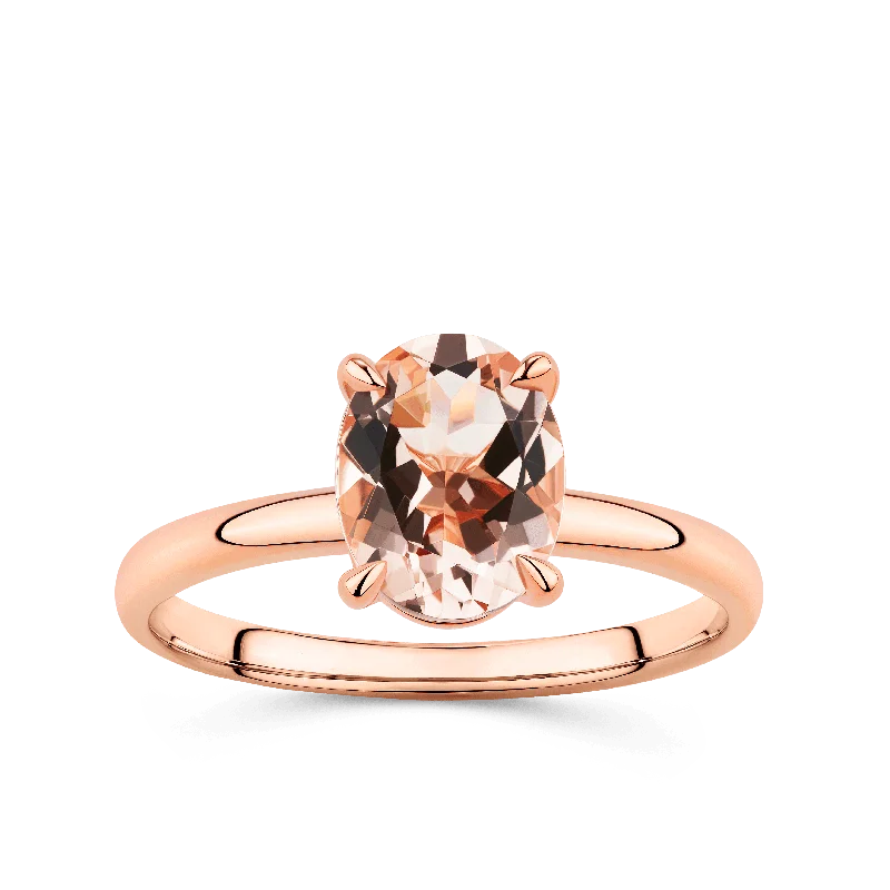 Men's Ruby Engagement Rings in Rose Gold with a Solitaire Design for a Romantic GestureMorganite Oval Claw Set Ring in 9ct Rose Gold Men's Ruby Engagement Rings in Rose Gold with a Solitaire Design for a Romantic GestureMorganite Oval Claw Set Ring in 9ct Rose Gold