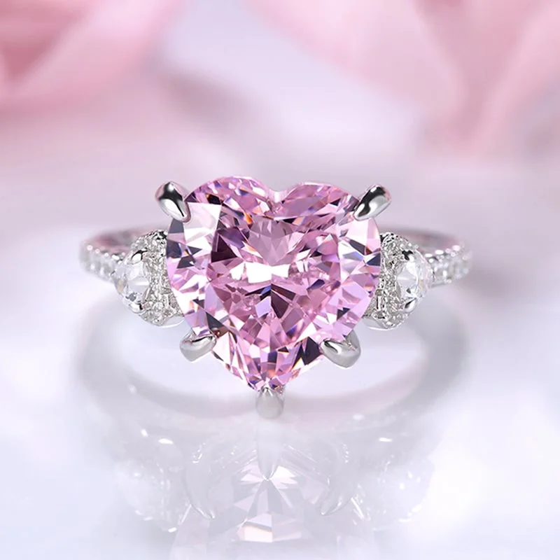 Men's Turquoise Engagement Rings in 925 Silver with a Southwestern - Inspired BandRomantic Pink Gemstone Heart Cut Sterling Silver Engagement Ring Men's Turquoise Engagement Rings in 925 Silver with a Southwestern - Inspired BandRomantic Pink Gemstone Heart Cut Sterling Silver Engagement Ring
