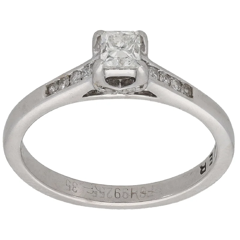 Men's Tanzanite Engagement Rings in Palladium with a Three - Stone Arrangement18ct White Gold 0.37ct Diamond Solitaire Ring With Accent Stones Size K Men's Tanzanite Engagement Rings in Palladium with a Three - Stone Arrangement18ct White Gold 0.37ct Diamond Solitaire Ring With Accent Stones Size K