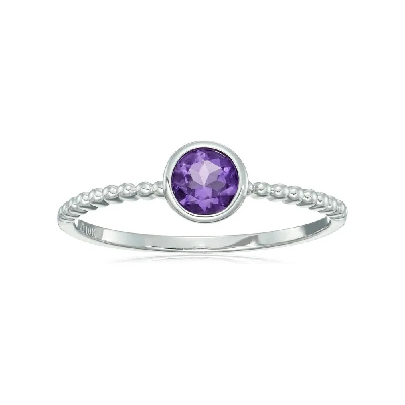 Tanzanite Gemstone Rings in 10K Gold with a Trilogy Design for a Sophisticated Gift10k White Gold African Amethyst Solitaire Beaded Stackable Ring Tanzanite Gemstone Rings in 10K Gold with a Trilogy Design for a Sophisticated Gift10k White Gold African Amethyst Solitaire Beaded Stackable Ring