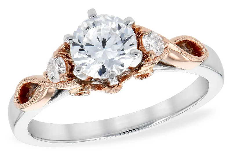 Men's Emerald Engagement Rings with 14K Yellow Gold and Vintage - Style Filigree14 Karat Two-Tone white/rose gold Semi-Mount Men's Emerald Engagement Rings with 14K Yellow Gold and Vintage - Style Filigree14 Karat Two-Tone white/rose gold Semi-Mount