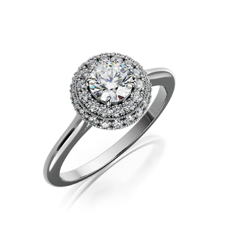Men's Tourmaline Engagement Rings in 18K Two - Tone Gold with a Floral - Inspired SettingIlluminance 3-row halo Natural Round Diamond Engagement Ring Men's Tourmaline Engagement Rings in 18K Two - Tone Gold with a Floral - Inspired SettingIlluminance 3-row halo Natural Round Diamond Engagement Ring