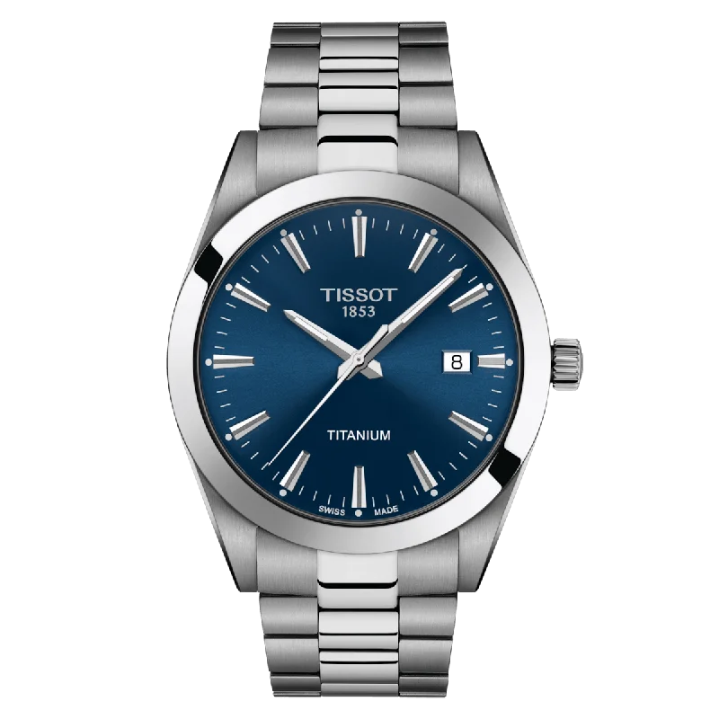 Men's Black Onyx Engagement Rings Set in Titanium for a Modern and Bold LookTissot Gentleman Titanium T127.410.44.041.00