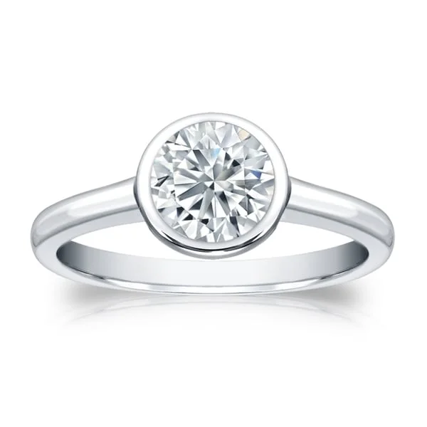 Auriya 18k Gold Certified 2.25ct TDW Solitaire Bezel Set Diamond Engagement Ring Auriya 18k Gold Certified 2.25ct TDW Solitaire Bezel Set Diamond Engagement Ring
