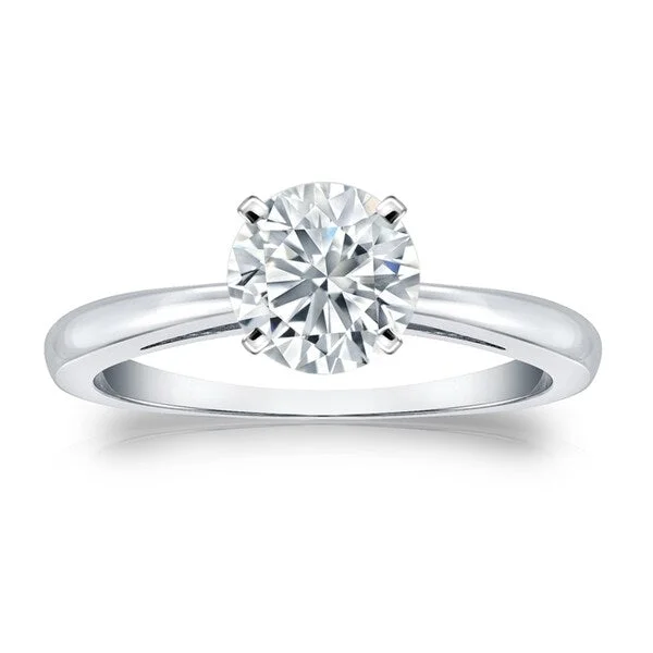 Auriya 18k Gold GIA Certified 1.50ct. TDW Round Solitaire Diamond Engagement Ring Auriya 18k Gold GIA Certified 1.50ct. TDW Round Solitaire Diamond Engagement Ring