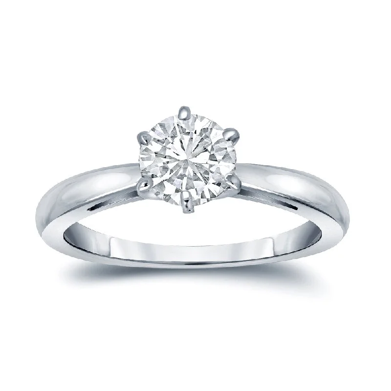 Auriya Platinum 1 1/2ctw Round 6 Prong Solitaire Diamond Engagement Ring GIA Certified Auriya Platinum 1 1/2ctw Round 6 Prong Solitaire Diamond Engagement Ring GIA Certified
