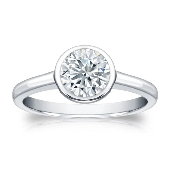 Auriya Platinum Certified 1.50ct. TDW Solitaire Bezel Set Diamond Engagement Ring Auriya Platinum Certified 1.50ct. TDW Solitaire Bezel Set Diamond Engagement Ring
