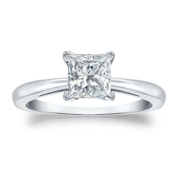 Auriya Platinum Certified 2.00-Carat TDW Princess-Cut Solitaire Diamond Engagement Ring Auriya Platinum Certified 2.00-Carat TDW Princess-Cut Solitaire Diamond Engagement Ring
