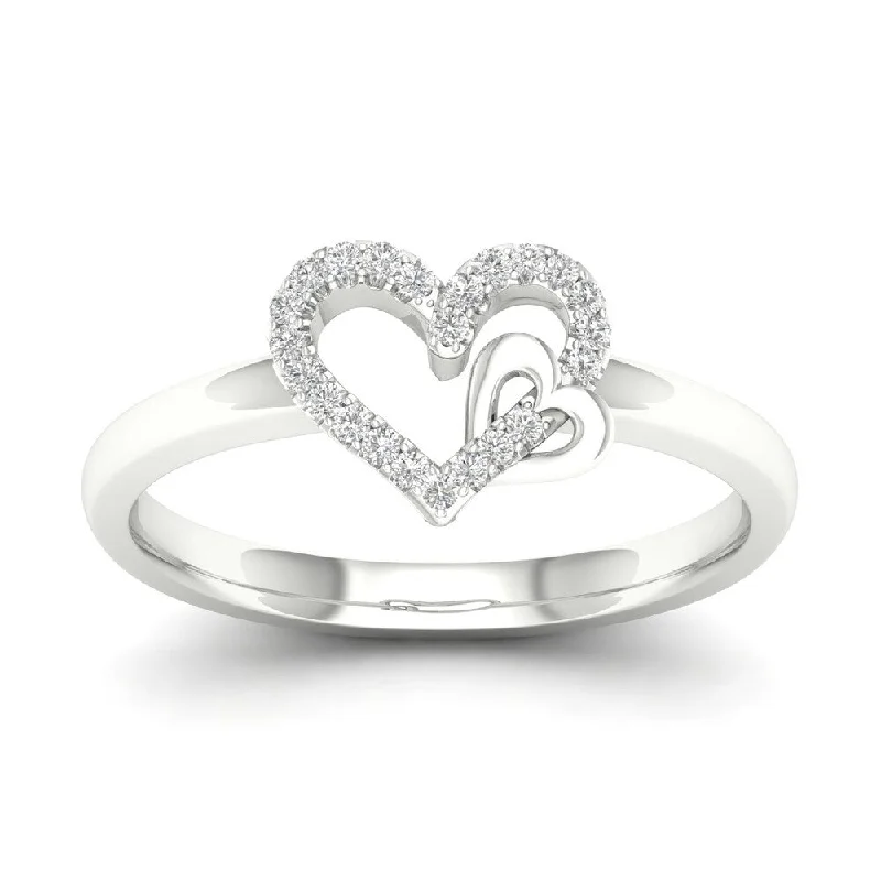 De Couer 10k Gold 1/10ct TDW Diamond Heart Ring