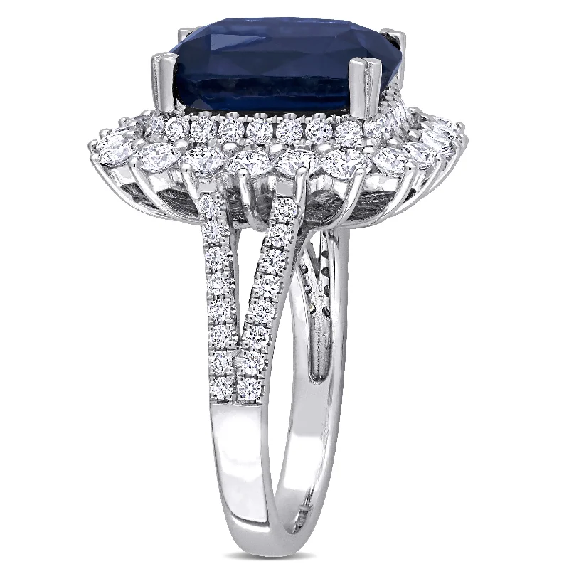 Miadora 14k White Gold 6 1/5 CT TGW Purple Spinel and 1 3/4 CT TDW Diamond Cocktail Ring Miadora 14k White Gold 6 1/5 CT TGW Purple Spinel and 1 3/4 CT TDW Diamond Cocktail Ring