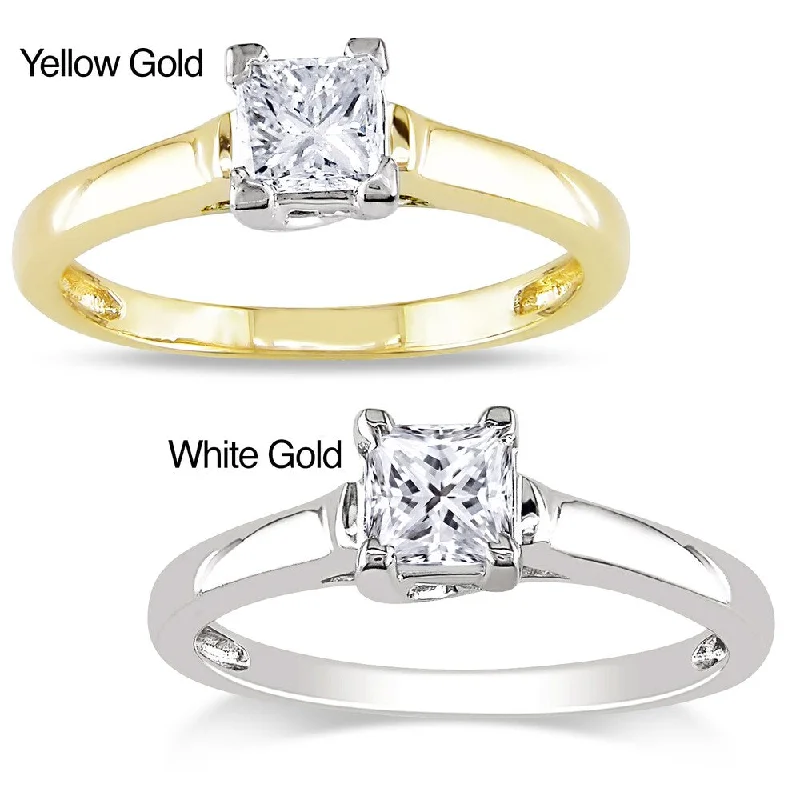 Miadora Signature Collection 14k Gold 1/2ct TDW Certified Diamond Solitaire Ring Miadora Signature Collection 14k Gold 1/2ct TDW Certified Diamond Solitaire Ring