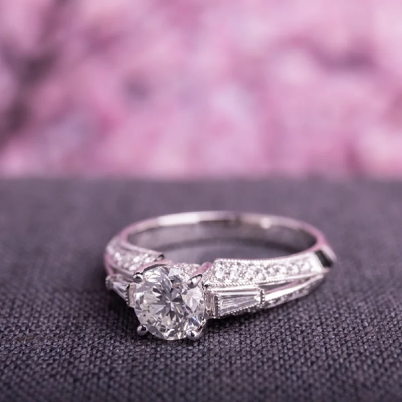 Miadora Signature Collection 14k White Gold 1 1/2ct TDW Taper Baguette Diamond Ring Miadora Signature Collection 14k White Gold 1 1/2ct TDW Taper Baguette Diamond Ring