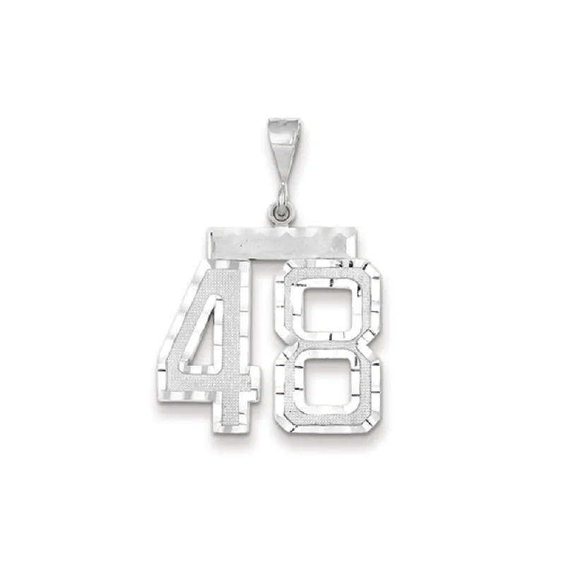 Double - Heart Pendant with Interlocking Design for CouplesCoral - Trimmed Pendants with Seashell and Pearl Accents14k White Gold, Varsity Collection, Large D/C Pendant, Number 48 Double - Heart Pendant with Interlocking Design for CouplesCoral - Trimmed Pendants with Seashell and Pearl Accents14k White Gold, Varsity Collection, Large D/C Pendant, Number 48