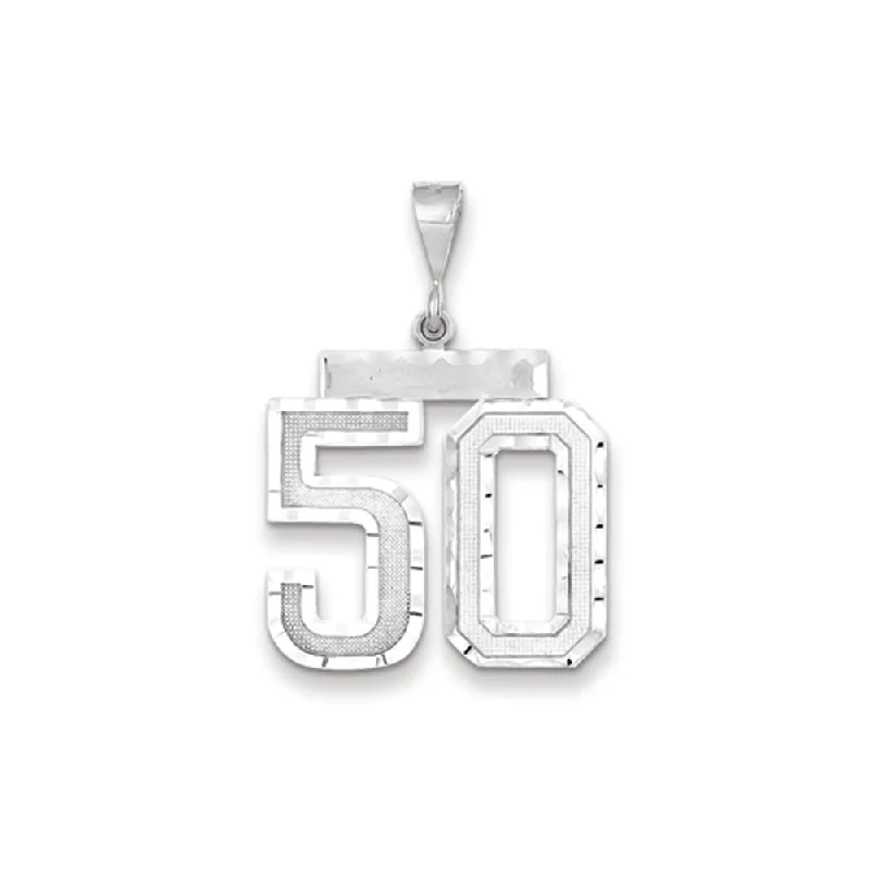 Adjustable - Chain Cubic Zirconia Solitaire Pendant for a Sparkling GiftCopper Pendants with Hammered and Patinated Finishes14k White Gold, Varsity Collection, Large D/C Pendant, Number 50 Adjustable - Chain Cubic Zirconia Solitaire Pendant for a Sparkling GiftCopper Pendants with Hammered and Patinated Finishes14k White Gold, Varsity Collection, Large D/C Pendant, Number 50