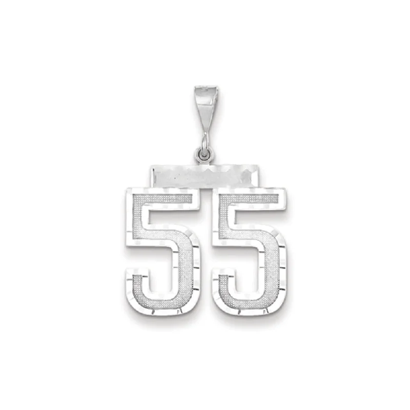 Adjustable - Chain Cubic Zirconia Solitaire Pendant for a Sparkling GiftCopper Pendants with Hammered and Patinated Finishes14k White Gold, Varsity Collection, Large D/C Pendant, Number 55 Adjustable - Chain Cubic Zirconia Solitaire Pendant for a Sparkling GiftCopper Pendants with Hammered and Patinated Finishes14k White Gold, Varsity Collection, Large D/C Pendant, Number 55