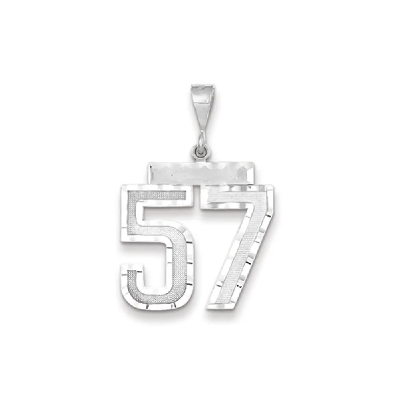 Laser - Cut Woodland Scene Pendant for Nature EnthusiastsStainless Steel Pendants with Laser - Etched Motivational Quotes14k White Gold, Varsity Collection, Large D/C Pendant, Number 57 Laser - Cut Woodland Scene Pendant for Nature EnthusiastsStainless Steel Pendants with Laser - Etched Motivational Quotes14k White Gold, Varsity Collection, Large D/C Pendant, Number 57