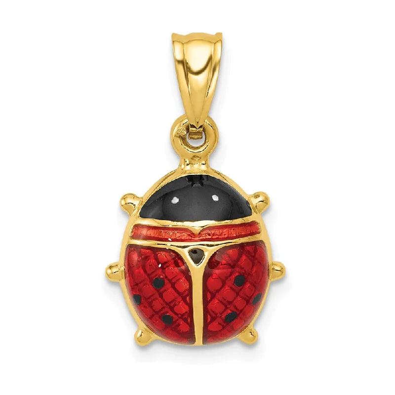Water - Resistant Stainless Steel Diving - Themed Pendant for DiversLeather - Wrapped Pendants with Brass Stud Embellishments14k Yellow Gold 3D Red Enameled Ladybug Pendant, 15mm Water - Resistant Stainless Steel Diving - Themed Pendant for DiversLeather - Wrapped Pendants with Brass Stud Embellishments14k Yellow Gold 3D Red Enameled Ladybug Pendant, 15mm