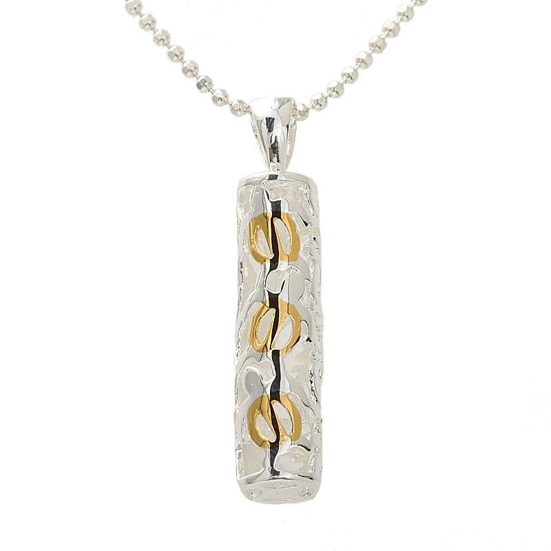 Diamond-studded pendants for anniversariesSterling Silver Two Tone Yellow Gold Plated Honu (Hawaiian Turtle) and Scroll Tube Pendant (Chain Sold Separately) Diamond-studded pendants for anniversariesSterling Silver Two Tone Yellow Gold Plated Honu (Hawaiian Turtle) and Scroll Tube Pendant (Chain Sold Separately)