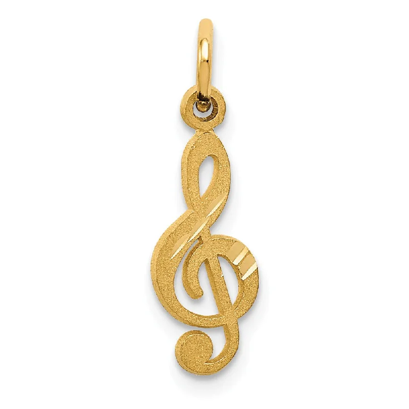 Pearl - Embellished Floral Pendant for a Feminine and Romantic LookTurquoise - Inlaid Pendants with Southwest - Style Geometric Patterns14k Yellow Gold Satin and Diamond Cut Treble Clef Charm Pearl - Embellished Floral Pendant for a Feminine and Romantic LookTurquoise - Inlaid Pendants with Southwest - Style Geometric Patterns14k Yellow Gold Satin and Diamond Cut Treble Clef Charm