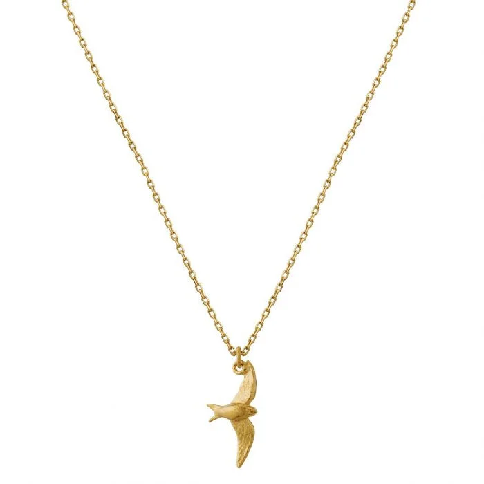 Crystal healing pendants for wellness enthusiasts18K Yellow Gold Necklace - "Teeny Tiny Swallow" Crystal healing pendants for wellness enthusiasts18K Yellow Gold Necklace - "Teeny Tiny Swallow"