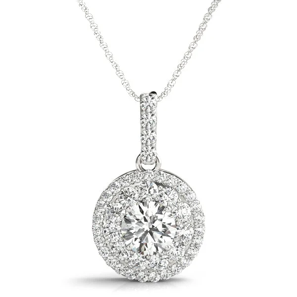 Celtic knot pendants for cultural heritageBrilliant cut Diamonds Double Halo Pendent Celtic knot pendants for cultural heritageBrilliant cut Diamonds Double Halo Pendent