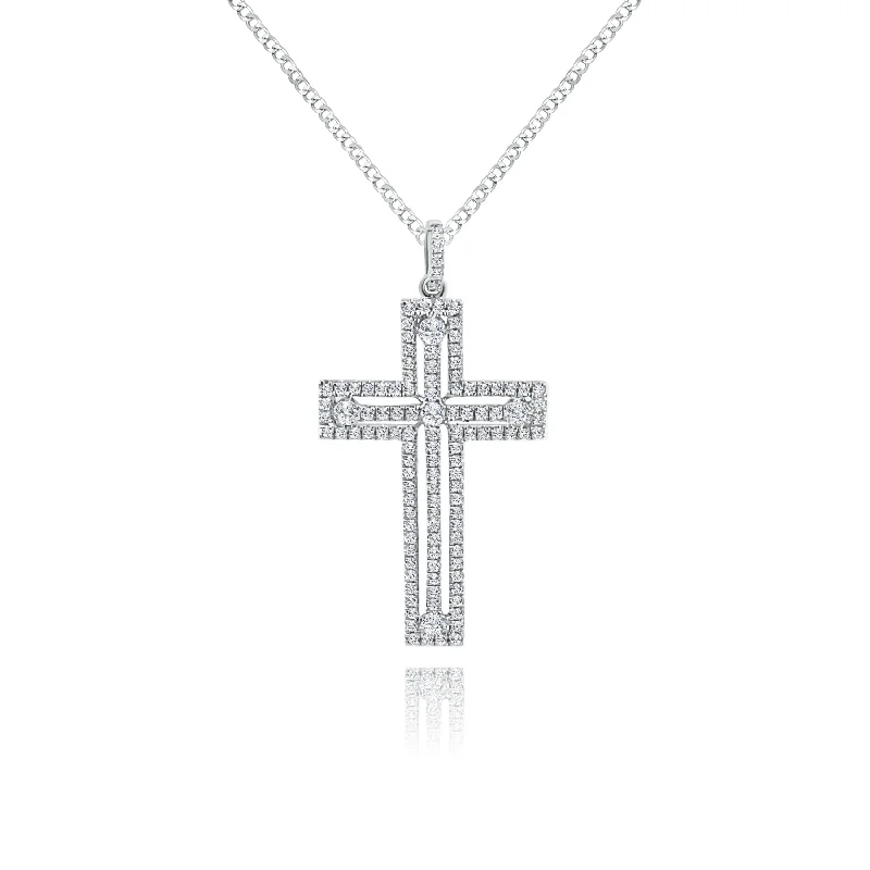 Long chain necklaces for layeringBrilliant Cut Diamonds "Llittle Martha" Cross Pendent. Long chain necklaces for layeringBrilliant Cut Diamonds "Llittle Martha" Cross Pendent.