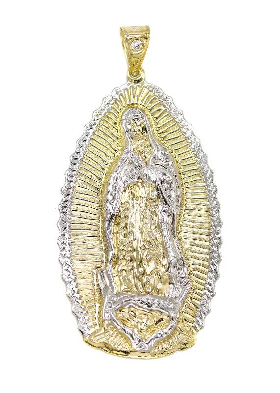 Custom coordinates pendants for travel memories10K Gold Virgin Mary Pendant | Customizable Size Custom coordinates pendants for travel memories10K Gold Virgin Mary Pendant | Customizable Size