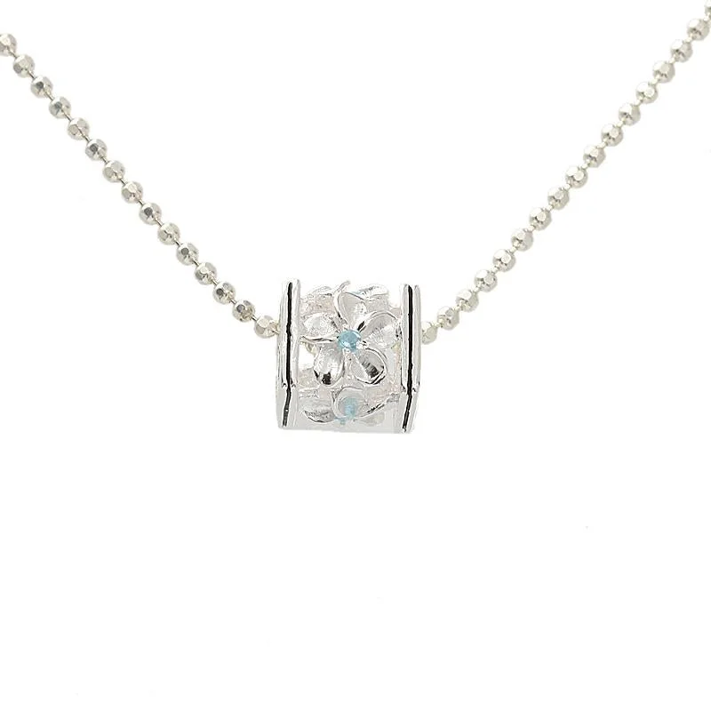 Custom coordinates pendants for travel memoriesSterling Silver Plumeria with Blue CZ Black Border Cube Pendant (S/M) (Chain Sold Separately) Custom coordinates pendants for travel memoriesSterling Silver Plumeria with Blue CZ Black Border Cube Pendant (S/M) (Chain Sold Separately)