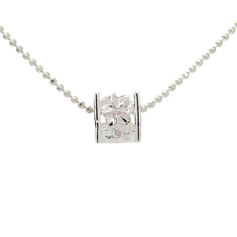 Diamond-cut chain necklaces for eleganceSterling Silver Plumeria with Pink CZ Black Border Cube Pendant (S/M) (Chain Sold Separately) Diamond-cut chain necklaces for eleganceSterling Silver Plumeria with Pink CZ Black Border Cube Pendant (S/M) (Chain Sold Separately)