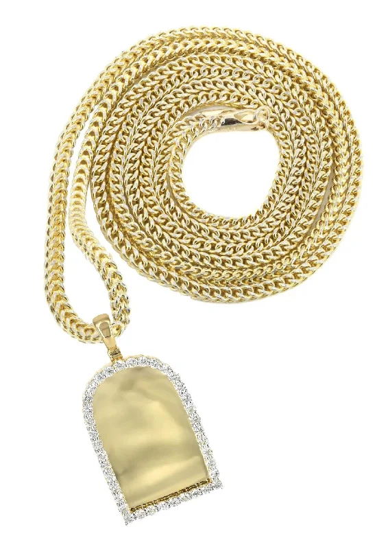 Birthstone necklaces for momsDiamond 10K Yellow Gold Small Headstone Picture Pendant Necklace | 1.88 Carats | Appx. 17 Grams Birthstone necklaces for momsDiamond 10K Yellow Gold Small Headstone Picture Pendant Necklace | 1.88 Carats | Appx. 17 Grams
