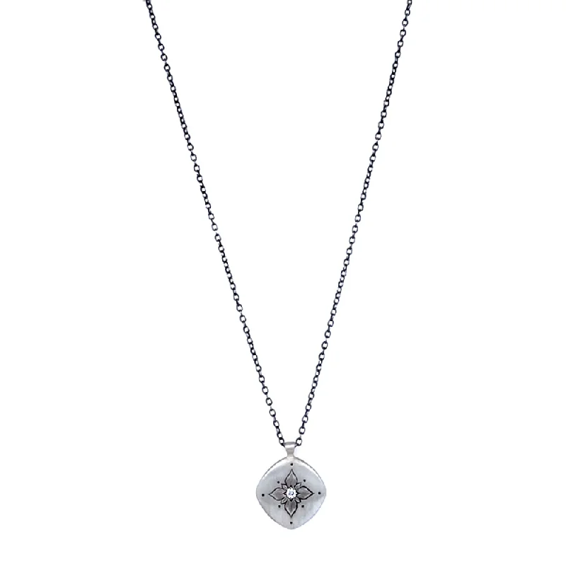 Personalized name necklaces for womenDiamond & Sterling Silver Necklace - "Lotus" Personalized name necklaces for womenDiamond & Sterling Silver Necklace - "Lotus"