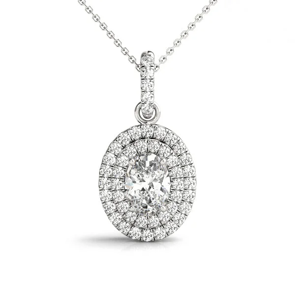 Custom fingerprint pendants for sentimental giftsDouble Halo Oval cut Diamonds Pendent Custom fingerprint pendants for sentimental giftsDouble Halo Oval cut Diamonds Pendent