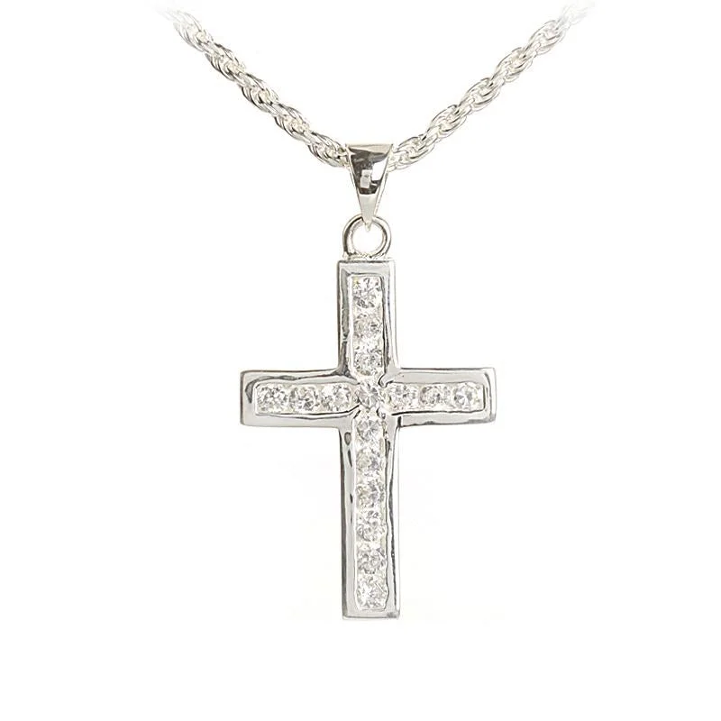 Statement gemstone necklaces for partiesSterling Silver 16 CZ Cross Pendant (Chain Sold Separately) Statement gemstone necklaces for partiesSterling Silver 16 CZ Cross Pendant (Chain Sold Separately)