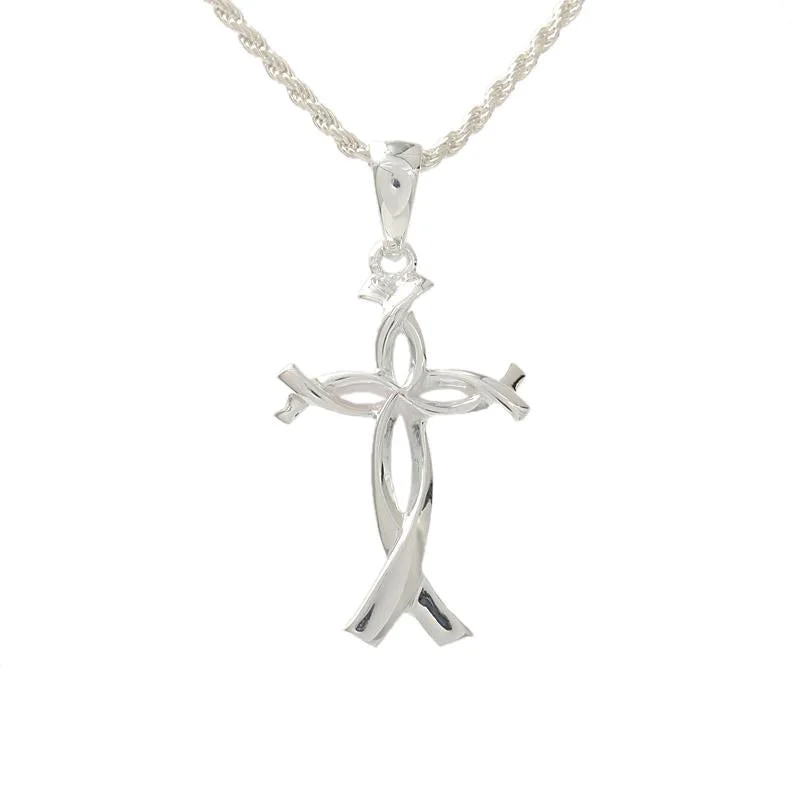 Cross pendant necklaces for religious giftsSterling Silver Twist Cross Pendant (Chain Sold Separately) Cross pendant necklaces for religious giftsSterling Silver Twist Cross Pendant (Chain Sold Separately)