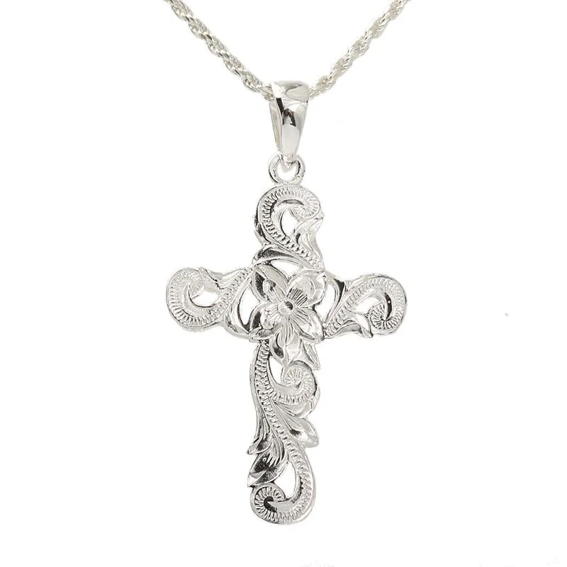 Gold-plated pendants for affordable luxurySterling Silver Hawaiian Scroll See Through Cross Pendant (Chain Sold Separately) Gold-plated pendants for affordable luxurySterling Silver Hawaiian Scroll See Through Cross Pendant (Chain Sold Separately)