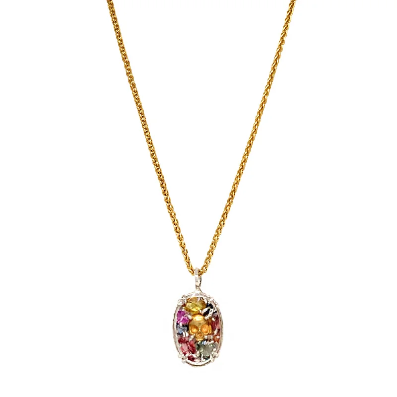 Birth flower pendants for unique styleOne-of-a-Kind Multi-Colored Sapphire & Skull Pendant - "Painted Tomb" Birth flower pendants for unique styleOne-of-a-Kind Multi-Colored Sapphire & Skull Pendant - "Painted Tomb"